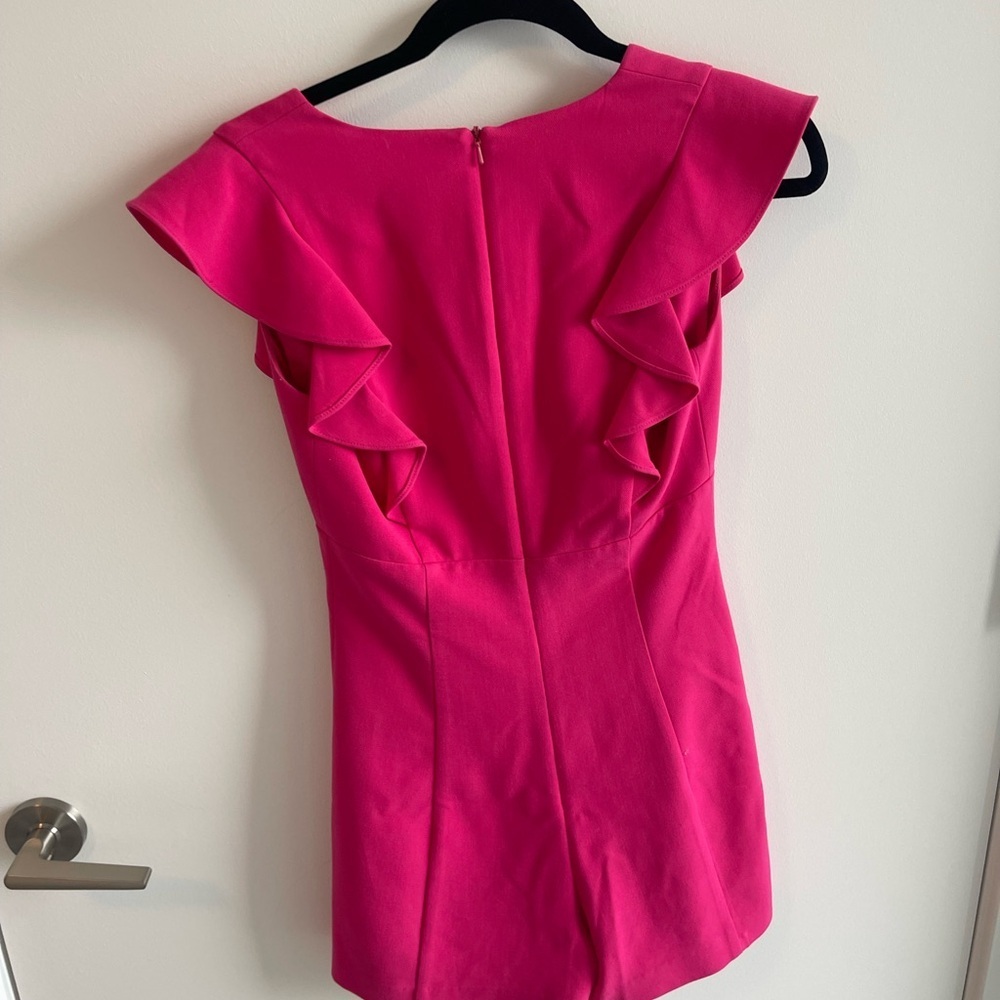 Black Halo Pink Ruffle Short Romper - Picture 5 of 6